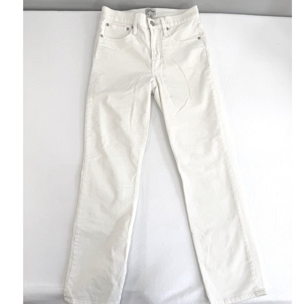 J.Crew Corduroy Pants Women 25 White Straight Leg Classic Minimalist Preppy Boho
